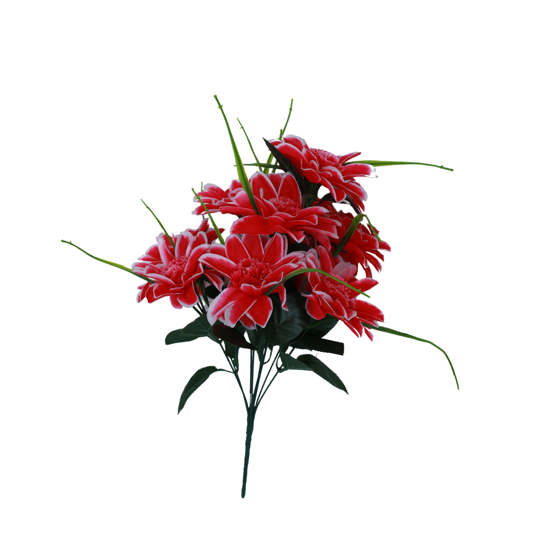 Artificial Dahlia Flower Bunches with Green Leaves | Decorative Floral Stems for Vase, Home, Living Room, Bedroom, Office, Hotel, Wedding & Festival Decoration — view 5